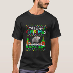 Elephant Christmas Xmas Pajama Shirt Funny Elephan