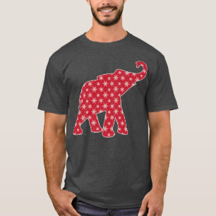 Elephant Christmas Xmas Santa Clauses Fairy Lights T-Shirt