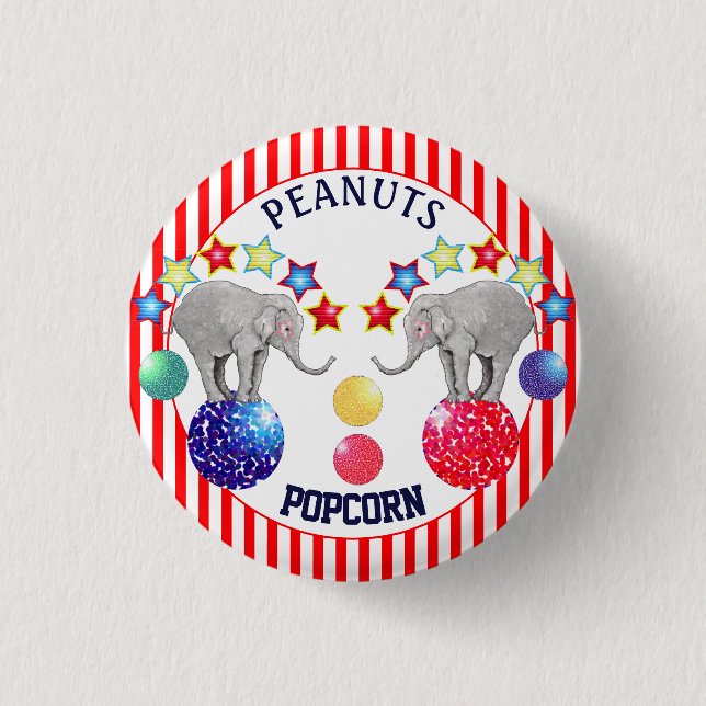 Elephant Circus Stars Carnival 3 Cm Round Badge (Front)