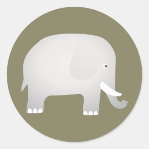 Elephant Classic Round Sticker
