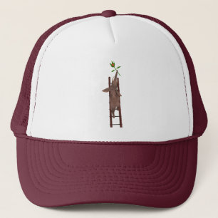 Elephant climbing a ladder trucker hat