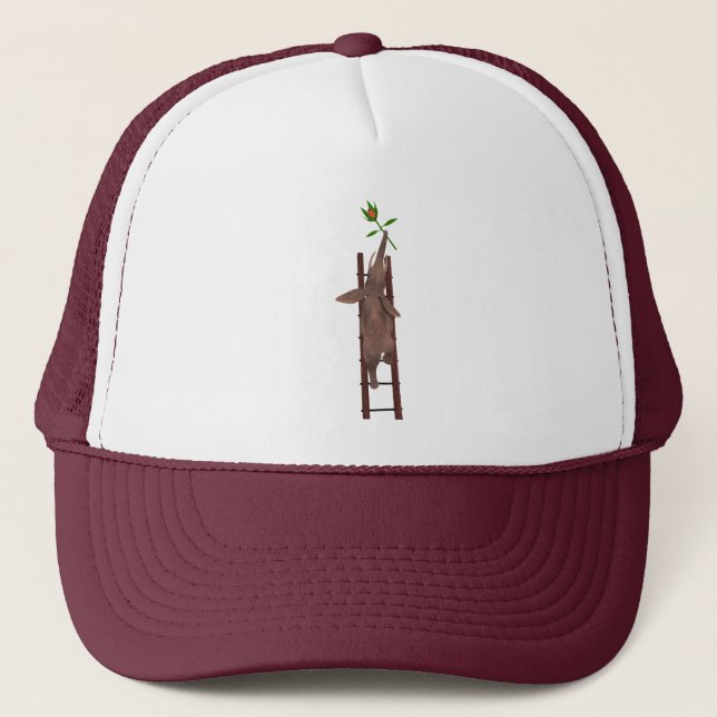 Elephant climbing a ladder trucker hat (Front)