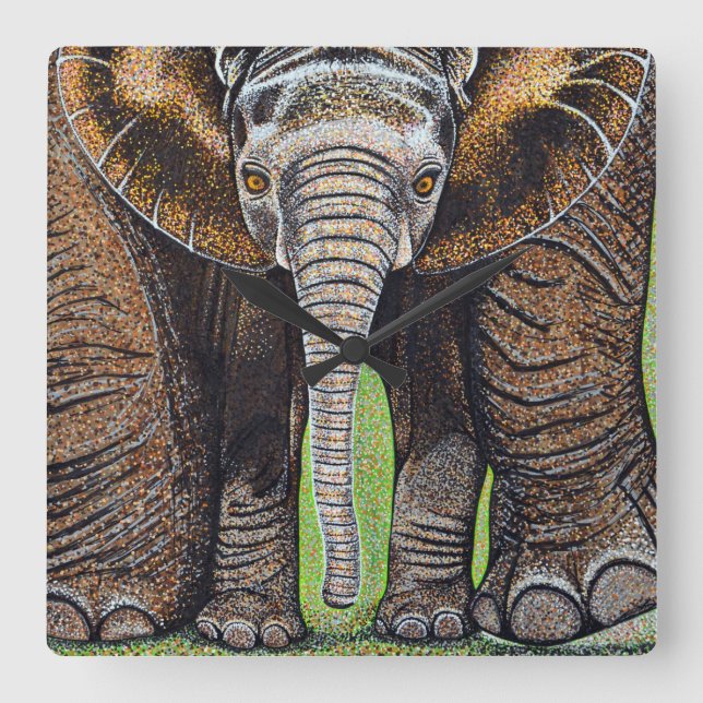 Elephant Clock - Mom and Me (Front)