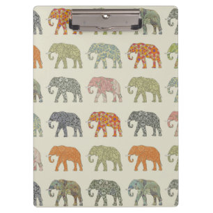 Elephant Colourful Animal Pattern Clipboard