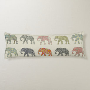 Elephant Colourful Animal Pattern Contemporary Body Cushion