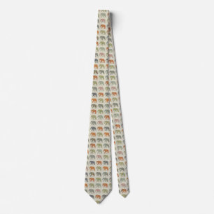 Elephant Colourful Animal Pattern Contemporary Tie