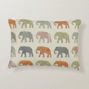 Elephant Colourful Animal Pattern Decorative Cushion