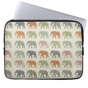 Elephant Colourful Animal Pattern Laptop Sleeve