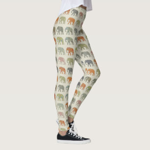 Elephant Colourful Animal Pattern Leggings