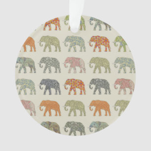 Elephant Colourful Animal Pattern Ornament