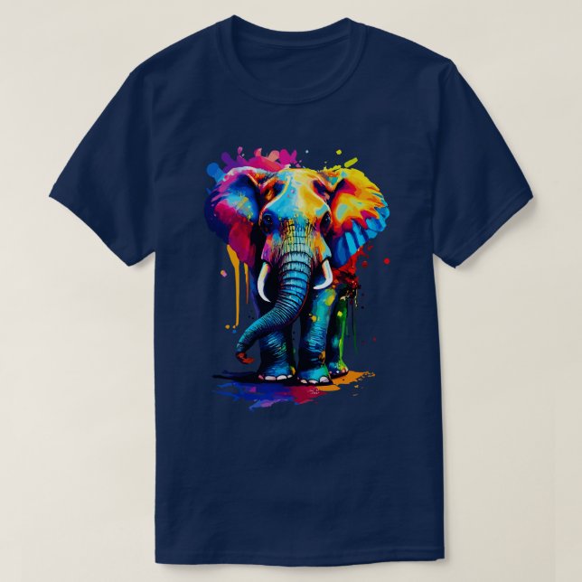 Elephant Colourful Cute African Elephant T-Shirt (Design Front)