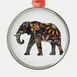 Elephant Colourful Metal Tree Decoration