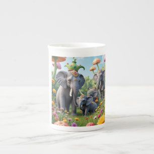 Elephant colourful whimsical mug