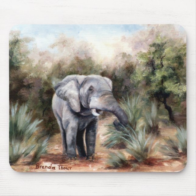 Elephant Coming Through Mousepad (Front)