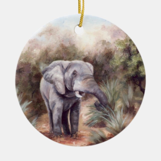Elephant Coming Through Ornament (Front)