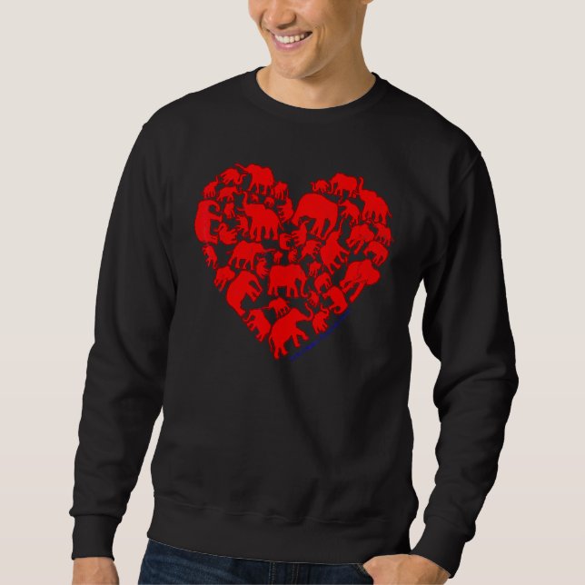 Elephant Compassion Loving Kindness Mindful Heart  Sweatshirt (Front)
