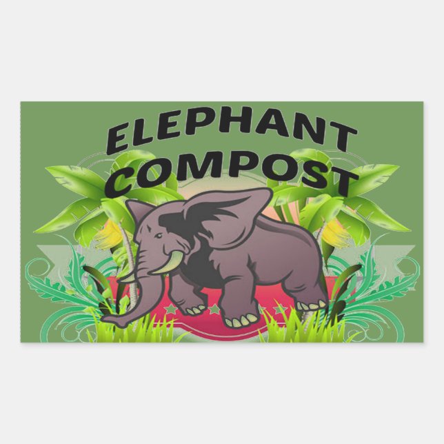 Elephant Compost Stickers! Rectangular Sticker (Front)
