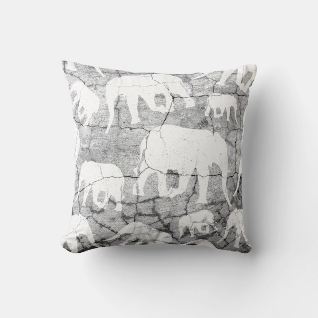 Elephant Concrete Pattern Cushion (Front)