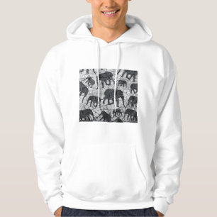 Elephant Concrete Pattern Design Hoodie