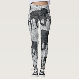 Elephant Concrete Pattern Design Leggings