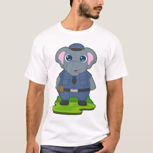 Elephant Cop Police hat Police T-Shirt