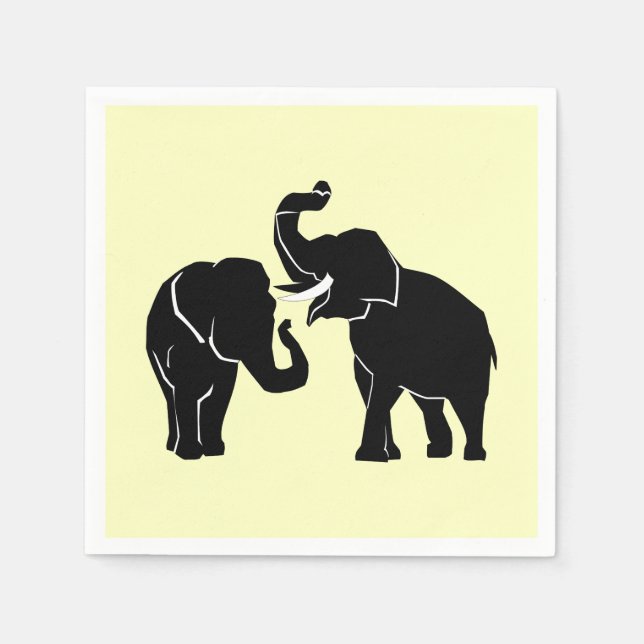 Elephant Couple Custom Colours Family Napkins (Front)