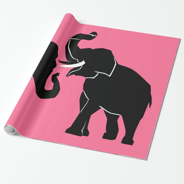 Elephant Couple Custom Colours Wrapping Paper (Unrolled)