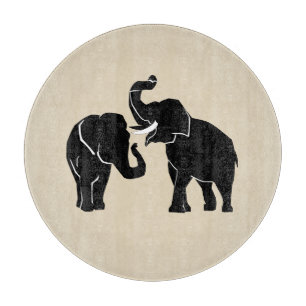 Elephant Couple Cutting Board - Choose Colour