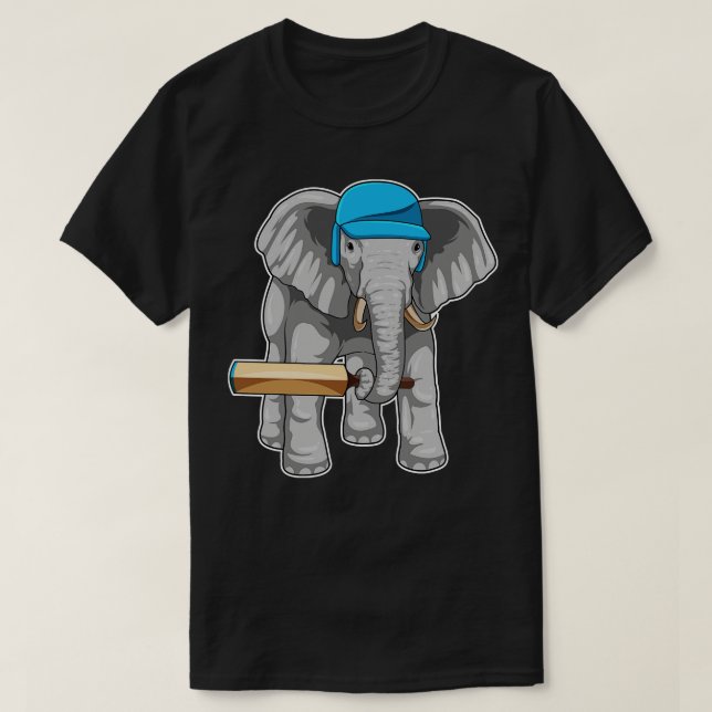 Elephant Cricket Cricket bat T-Shirt (Design Front)