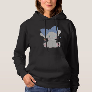 Elephant Cute Animals Blue Elephants For Kids Hoodie