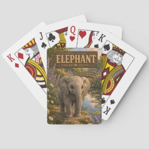 Elephant Cute Baby Storybook Nursery Animal Playing Cards