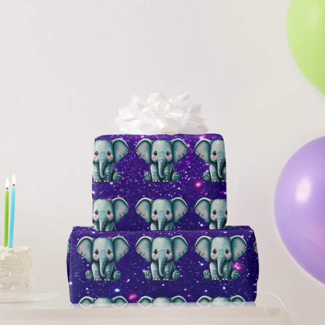 Elephant Cute Charming Themed Inspired  Wrapping Paper (Party Gifts)