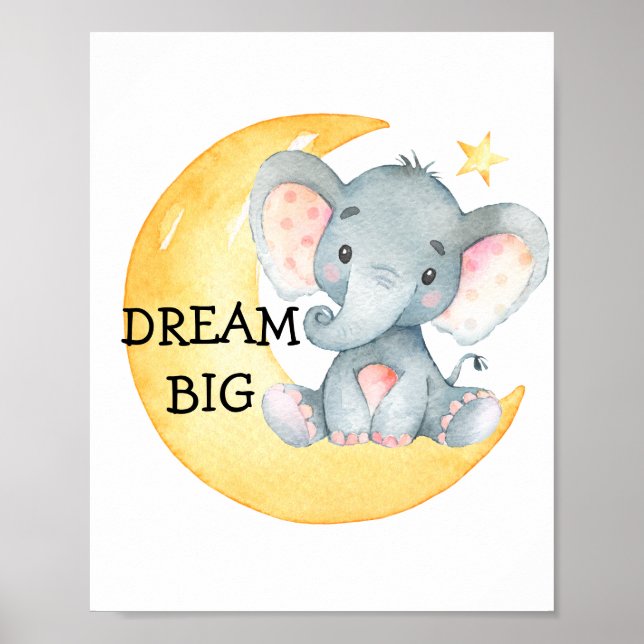 Elephant Cute Quote Nursery Print Baby Poster (Front)