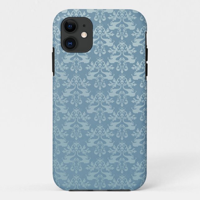 Elephant damask blue grey iphone Case-Mate iPhone case (Back)