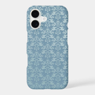 Elephant damask blue patterned iPhone case