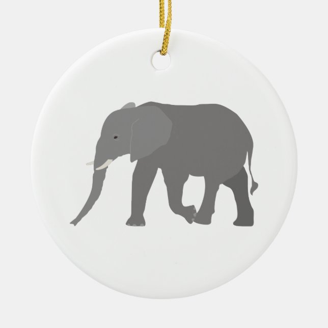 Elephant Design Ceramic Tree Decoration (Front)