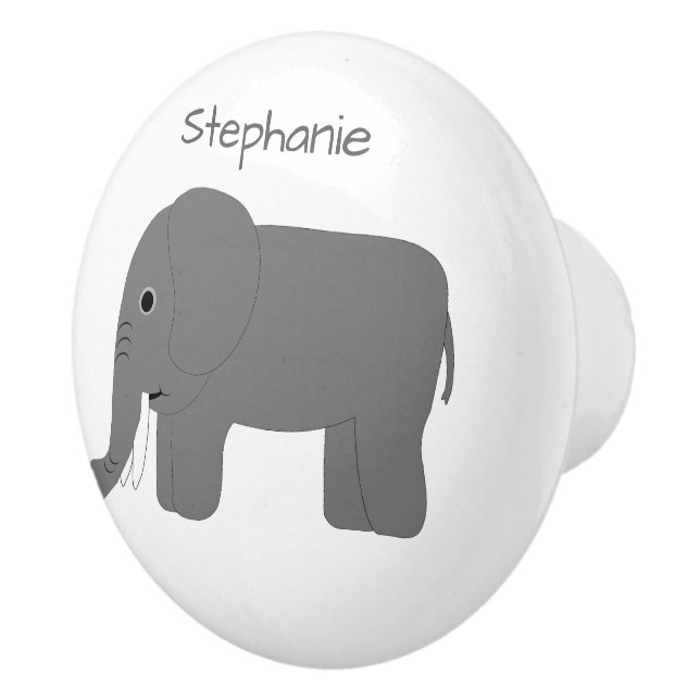 Elephant Design Personalised Ceramic Knob (Right)