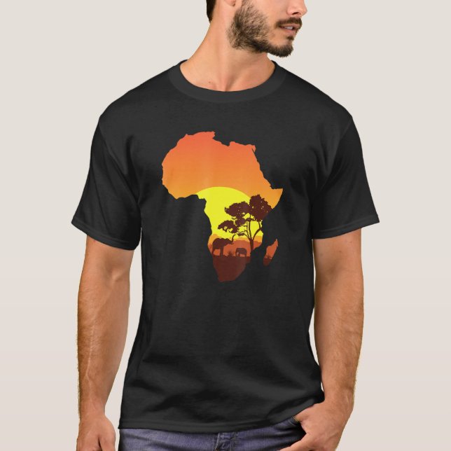 Elephant Design Safari Africa T-Shirt (Front)
