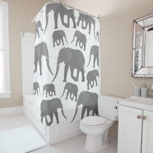 Elephant Design Shower Curtain