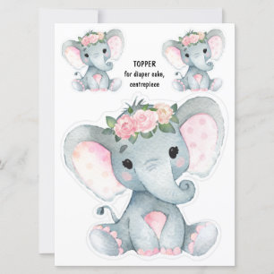 Elephant Diaper Cake Topper, Centrepiece decor Invitation