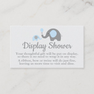 Elephant Display Shower Inserts in Blue and Grey