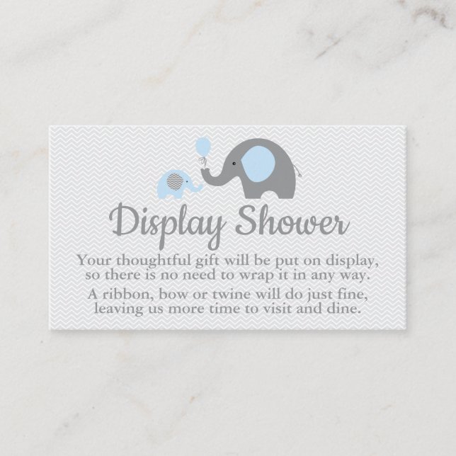 Elephant Display Shower Inserts in Blue and Grey (Front)