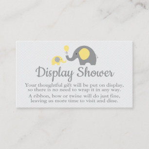 Elephant Display Shower Inserts in Yellow and Grey