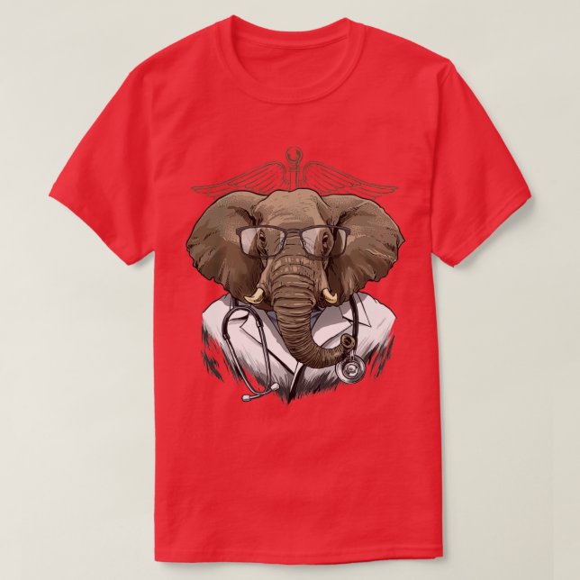 Elephant Doctor Vet Veterinarian Animal Lover 1 T-Shirt (Design Front)