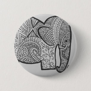 Elephant Doodle Button