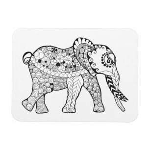 Elephant Doodle Magnet