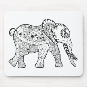 Elephant Doodle Mouse Mat