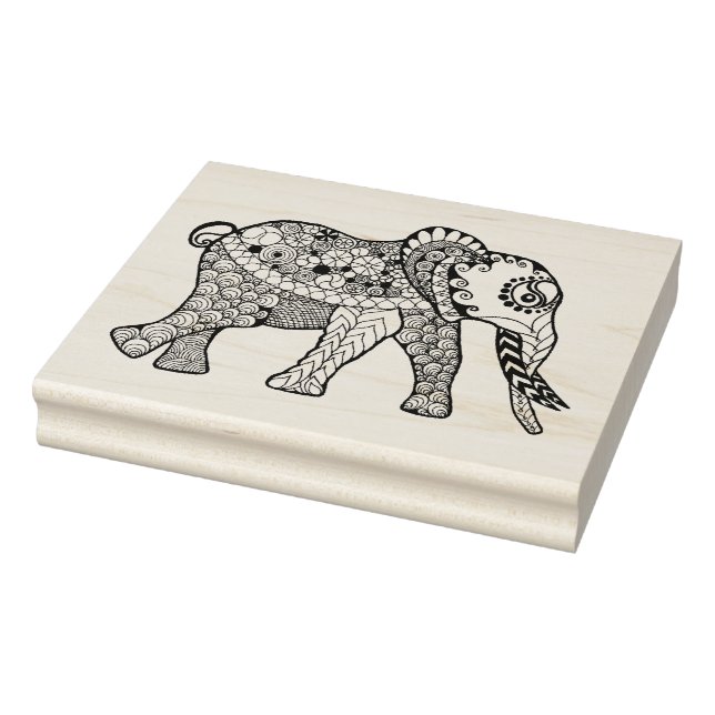 Elephant Doodle Rubber Stamp (Stamp)