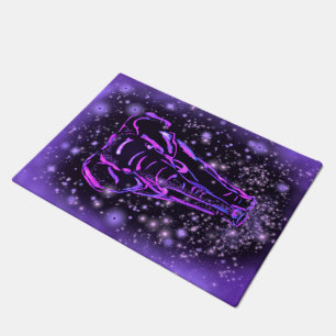 Elephant Doormat In Puirple Pink Starry Night
