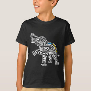 Elephant Down Syndrome Day Sensitivization Motivat T-Shirt